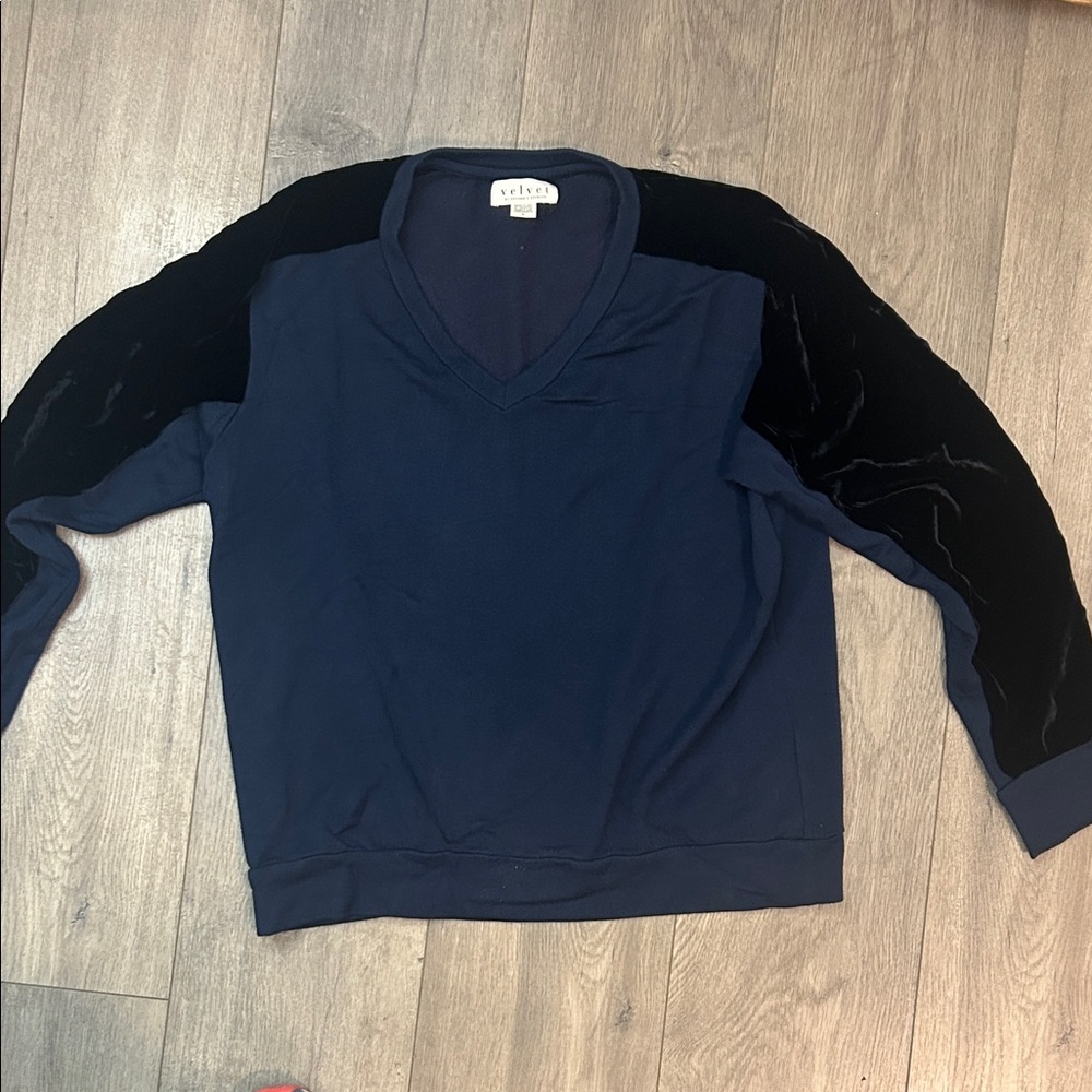 Givenchy Dark Blue and Black V-Neck Sweater